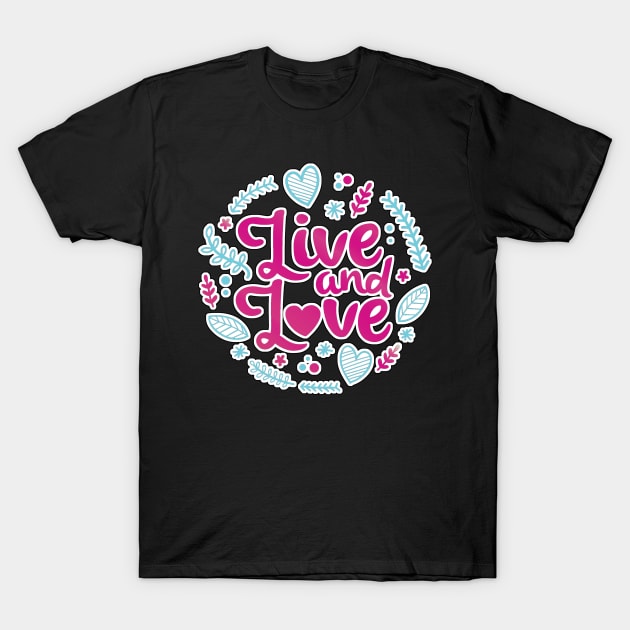 Live and Love Vapor Pastel Heart Pattern T-Shirt by aaallsmiles